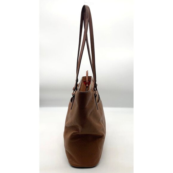 Dooney & Bourke Brown Pebbled Leather Lexington Tote Bag - Picture 4 of 12